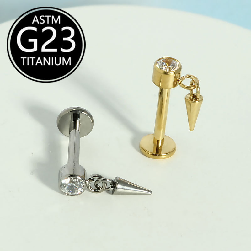 Labret piercing jewelry detail image