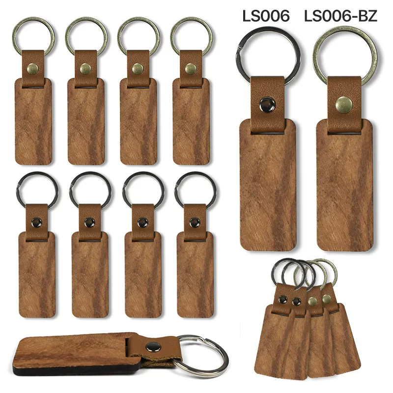 Wooden keychain, polyurethane pendant, for import