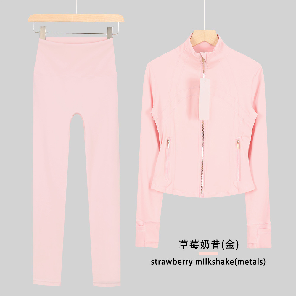 Lululacie chaqueta de cuello corto de nueve puntos chaqueta deportiva DF chaqueta chaqueta chaqueta de manga larga ropa de yoga de fitness para mujeres