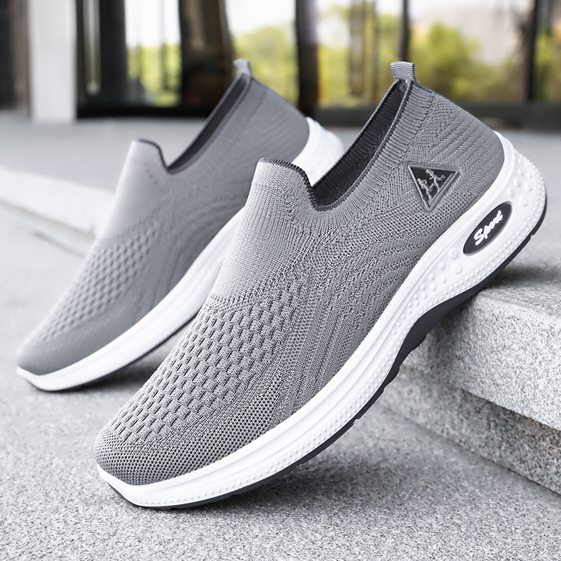 Zapatos de hombre, modelos de pareja de verano, zapatos casuales de corte bajo, versión coreana de zapatos con colchón de aire tejido volador, tendencia de moda, zapatos de plataforma, zapatos deportivos para hombres