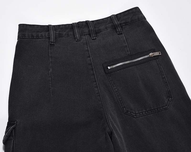Men's Streetwear Cargo Jeans – Oversized High-Waist Utility Pants With Multi-Pockets (Black, S-Xxl)_mkmklike.com