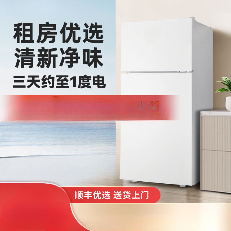 First-Class Energy-Saving Small Refrigerator for Home Small Office Rental Dormitory Energy-Saving Mini Refrigerator Double Door Free Shipping