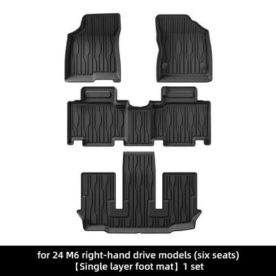 Suitable for 24-25 Model Byd M6 Left- and Right-Hand Drive Cars, Dirt-Resistant Tpe Floor Mats, Fully Environmentally Friendly Trunk Mat (Modelə uyğun ayaqaltı) - 24-models-of-byd-m6-right-hand-drive-single-layer-floor-mats-six-seatsthailandhong-kong-china-w240006353