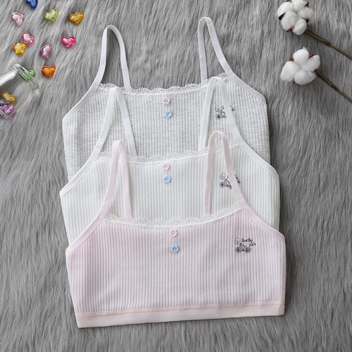 Developmental period underwear for girls, middle school students, camisole, elementary school students, cotton, and older children, comfortable and breathable tube top