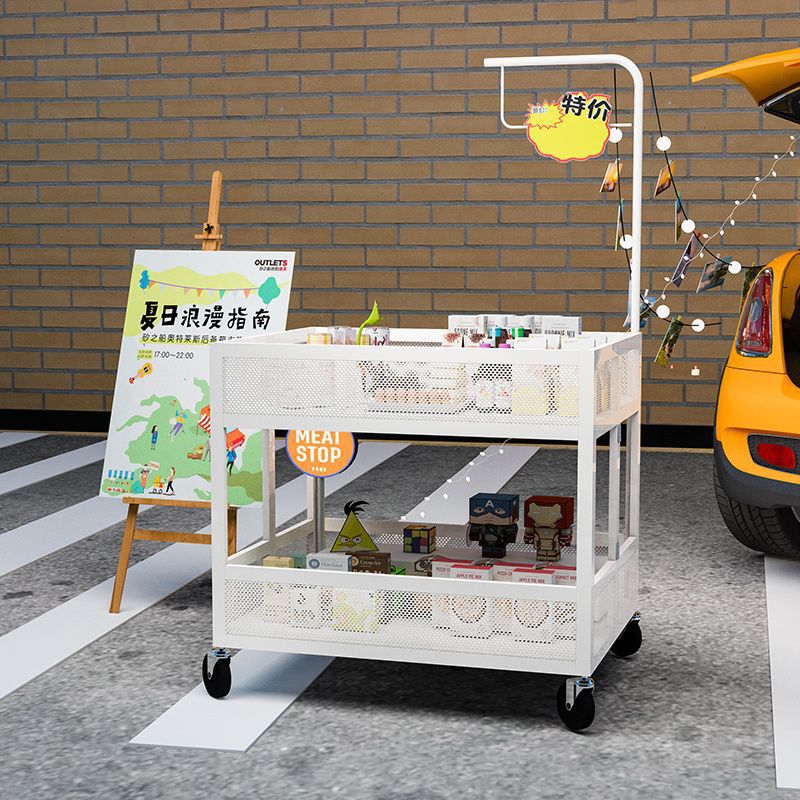 超市货架摆摊推车销售柜小推车带轮促销车甩货车折叠货架花车远润