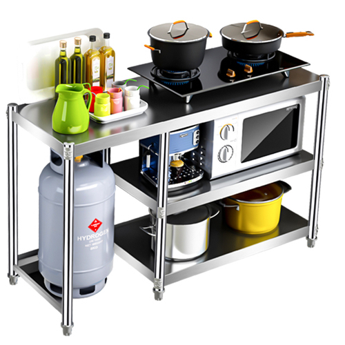 Wholesale gas rack floor-standing kitchen cabinet shelf storage rack stainless steel cabinet countertop storage dining cabinet