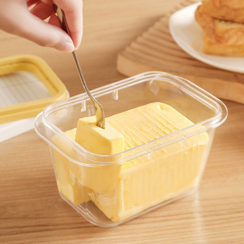 Wholesale multifunctional cutable butter plastic crisper with lid kitchen good cheese cheese refrigerator refrigeration