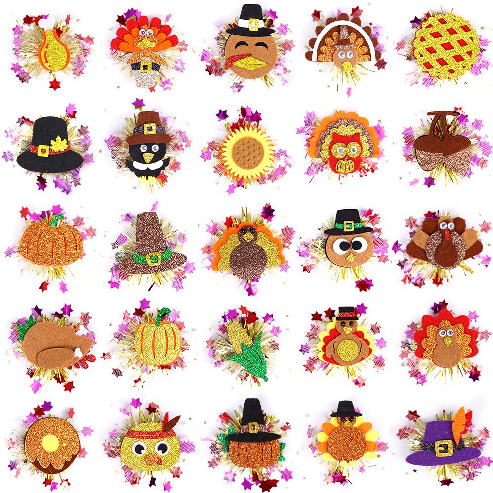 Día de Acción de Gracias accesorios para mascotas calabazas turquía mallas brocas de cabello perros gatos otoño festival de cosecha fiesta decoración tarjeta de cabello