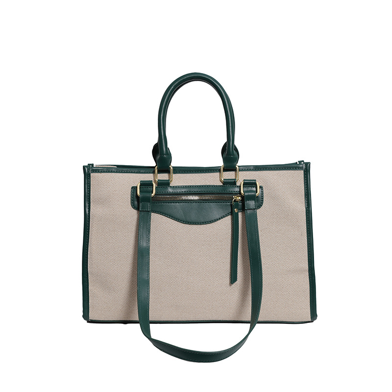 Bolsas casuales de gran capacidad para mujeres 2024 otoño nueva moda lona de hombro bolsas de brazo de viaje simple bolsas de mano image 6