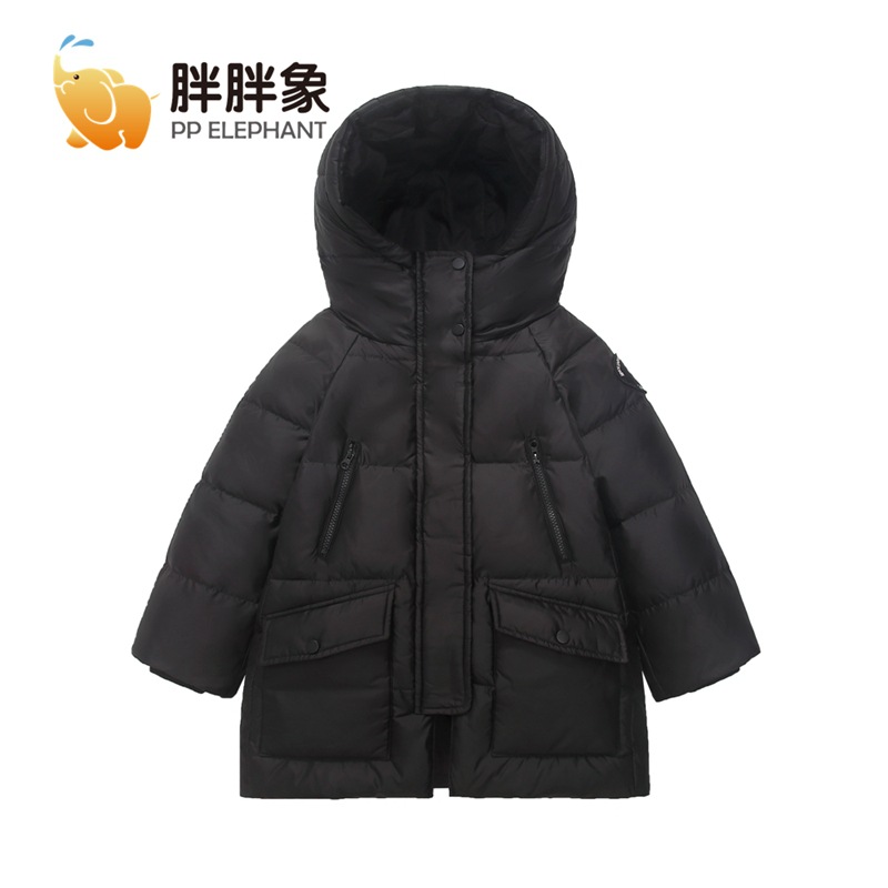 90% pato blanco abajo ropa de hombre y mujer para niños medianos y grandes para niños alargados con capucha engrosada chaqueta de longitud media abrigo largo