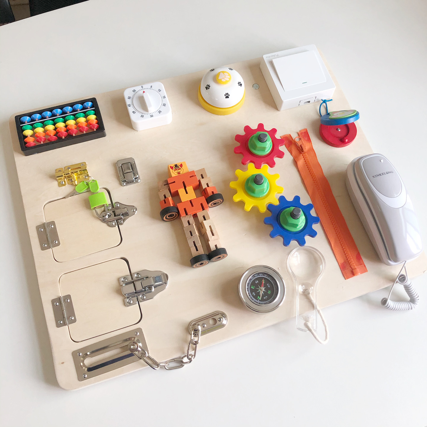 Ayudas de enseñanza Montessori para niños educación temprana juguetes educativos de desbloqueo bebé Montessori 21-en-1 tablero ocupado