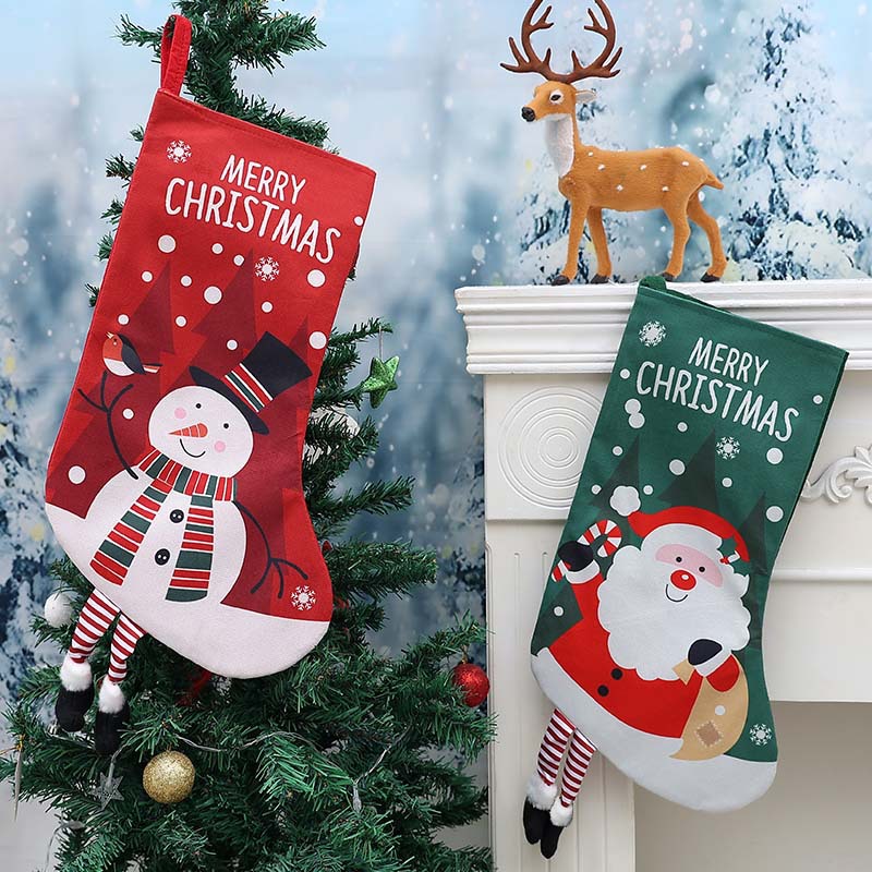 Calcetines de Navidad transfronterizos calcetines de regalo para niños colgantes de árbol de Navidad bolsas de caramelo decoración colgantes de decoración para el hogar de Navidad image 3