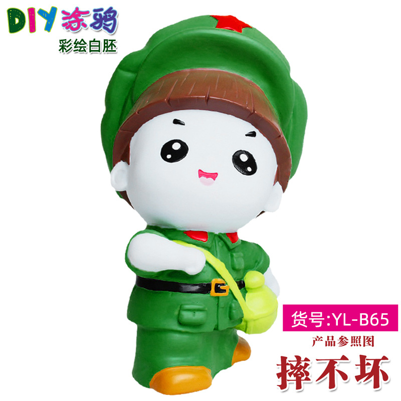 Gran vinilo yeso muñeca embrión blanco al por mayor puntada alcancía gran puntada artesanal DIY colorear blanco