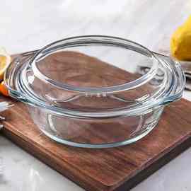 耐热玻璃煲带盖热饭蒸米饭器皿微波炉烘焙家用汤碗面包烤鱼盘