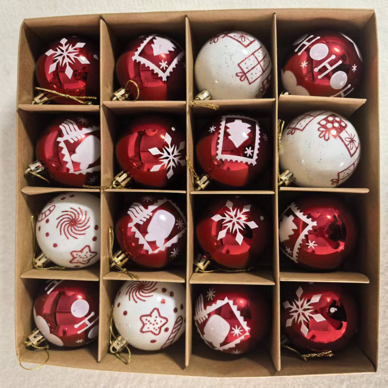 Decoraciones navideñas 16 paquetes pintados a mano bolas navideñas árbol de Navidad decoraciones navideñas