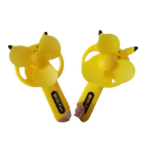 Small fan mini hand-held floor push children's cartoon animal fan small toy stall hand-pressed fan supply wholesale