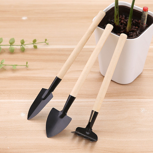 Gardening three-piece set of potted flowers, loose soil, succulent flower planting tools, small hoe, shovel, gardening thick shovel