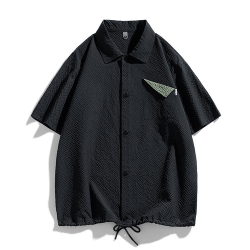 Men's Summer Large Size Short Sleeve Shirt Men Fat Design Collar Casual Shirt Plus Size Top Men's Clothing