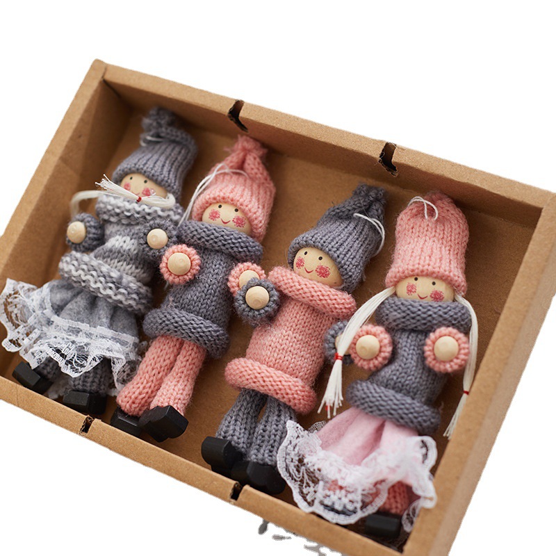 Niña de Navidad hombre viejo muñeco de nieve colgantes niños regalos en caja de Navidad árbol de Navidad colgantes colgantes