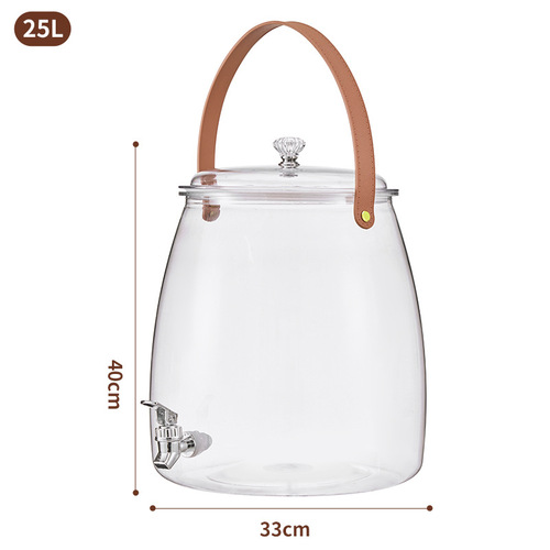 Household Large Capacity Beverage Barrel High-End Summer Ice Bucket Food-Grade Plastic Tea Water Separator with Electroplated Spout