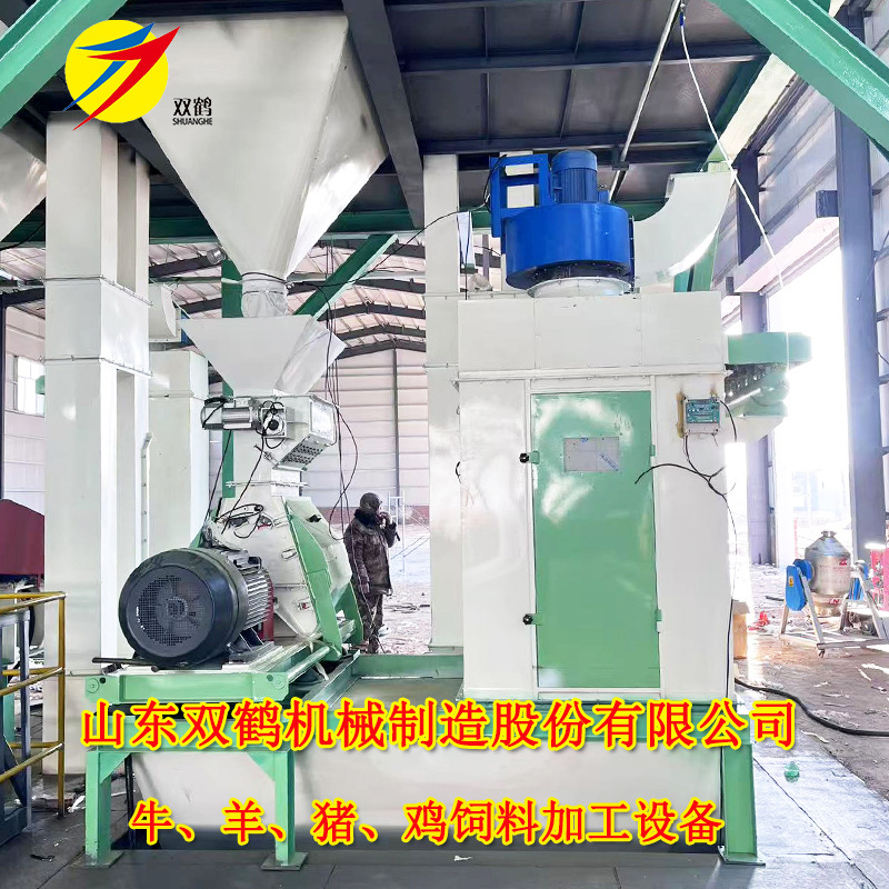 养殖农业猪饲料加工成套设备 5吨玉米饲料生产线 全套安装调试