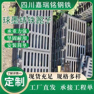 Rainwater Grate in Stock 350*500 Sewage Drainage Ditch Cover Grate D400 Ductile Iron Single Grate