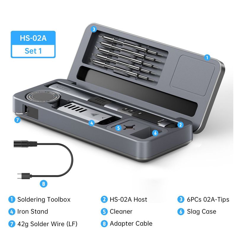 FNIRSI インテリジェント電気はんだごて HS-02 モバイルワークベンチ収納ボックス電気はんだごてセット|undefined