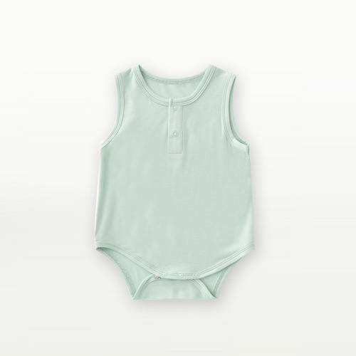 Bamboo fiber baby clothes summer thin bag baby summer sleeveless vest newborn baby romper
