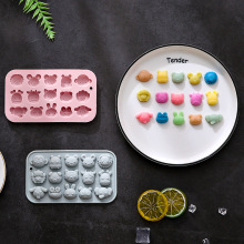 现货 15连15种不同动物头像造型硅胶模具软糖烘焙蛋糕巧克力模具