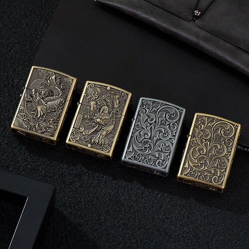 ZORRO ZK21-1 Dragon Transformation Bronze Kerosene Lighter with Metal Engraving, Windproof Sandpaper Lighter for Wholesale