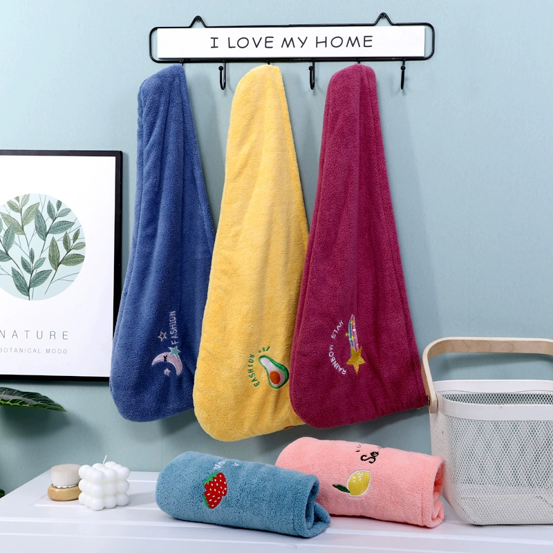 Новая бархатная шапочка для сушки волос с вышивкой, впитывающее полотенце для сушки волос, мягкая шапочка для душа, утолщенный тюрбан, оптом, мягкая и комфортная.