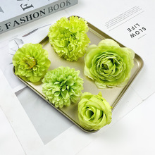 仿真绿色系花头 diy森系假花婚礼堂布景装饰插花摄影花艺头饰簪花