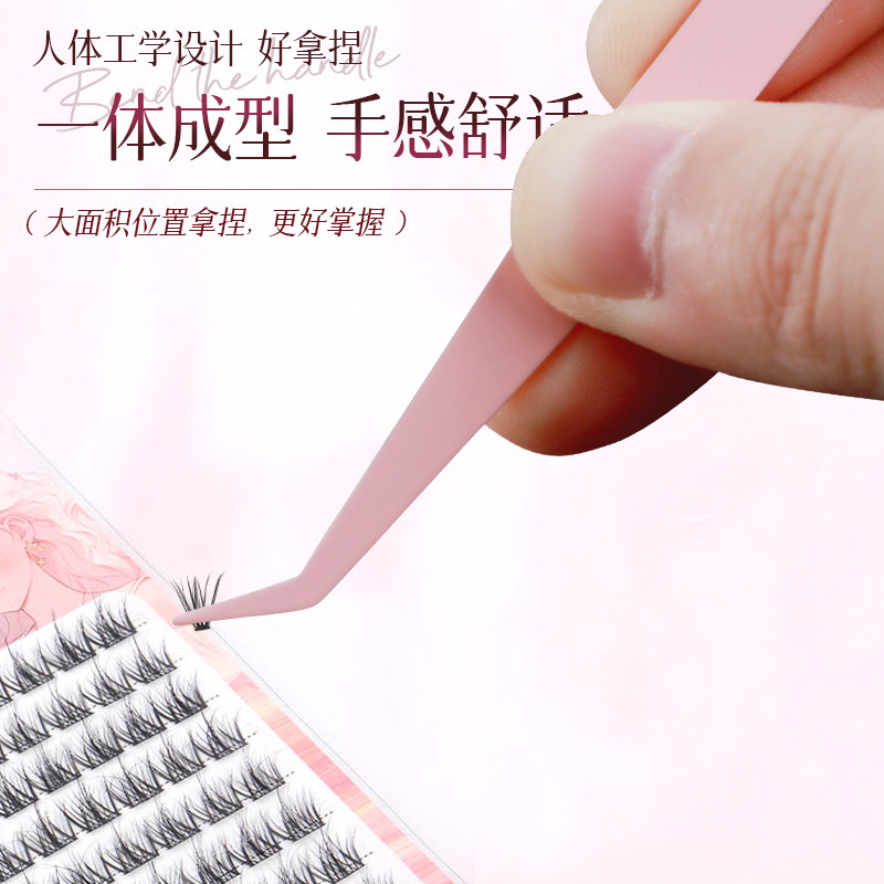 Falsa pestaña especial pinzas de plumas de oro herramientas de injerto novato seguro clip de delfin de acero inoxidable cabeza redonda pinzas de pestañas