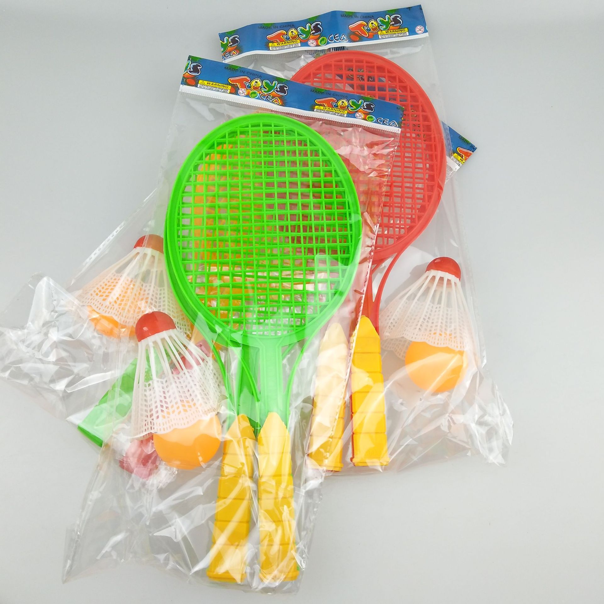 Set deportivo infantil económico, raquetas y pelotas, juguetes al por mayor