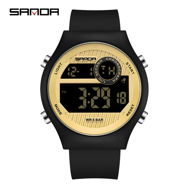SANDA Sanda movimiento electrónico reloj electrónico de moda de estudiantes de secundaria secundaria reloj electrónico multifuncional luz nocturna reloj despertador estudiante reloj