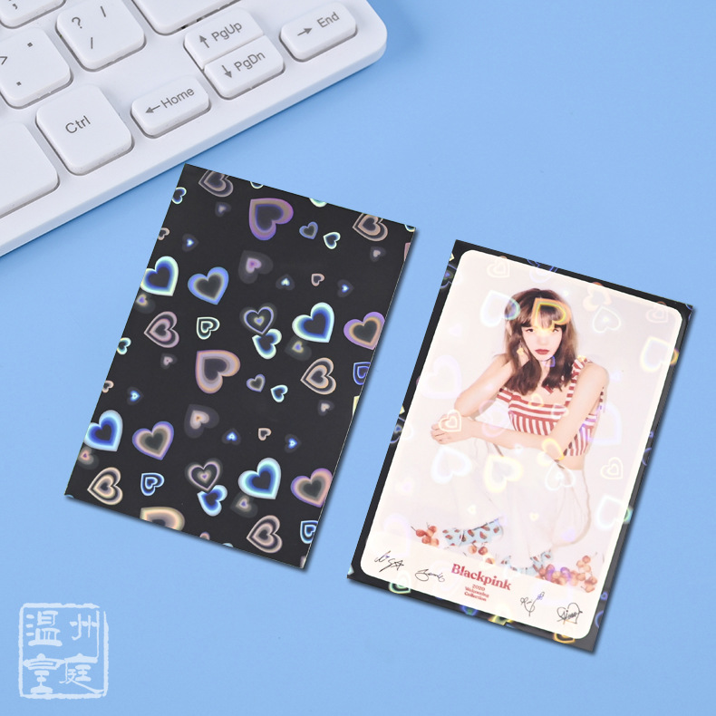 Estilo de ins transparente película de tarjeta de dos capas película de tarjeta láser película de tarjeta esmerilada estrellada tarjeta pequeña estrella de aidou titular de la tarjeta de película
