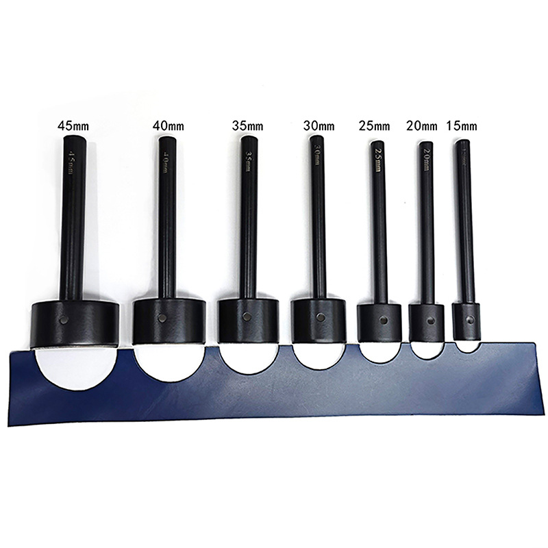 DIY工具套冲子圆冲手工黑色半圆斩钱带高碳钢圆斩7件套圆尾冲