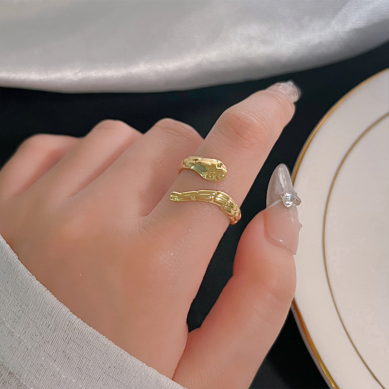 新中式复古沙金开口可调节戒指女新款时尚甜美轻奢小众精致指环|undefined