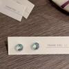 [polygonal] blue zircon stud earrings