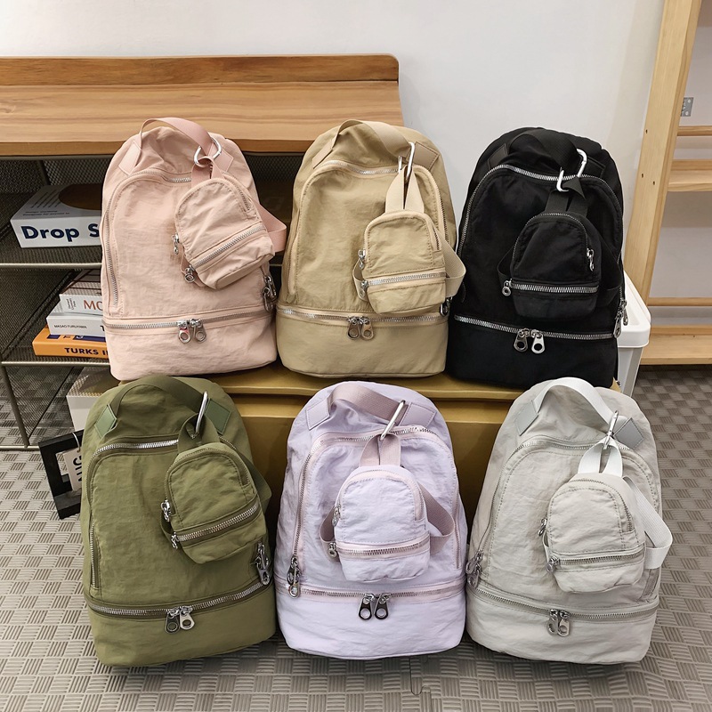 新款百搭子母双肩包大容量轻便时尚手提旅行包高级感单肩包女