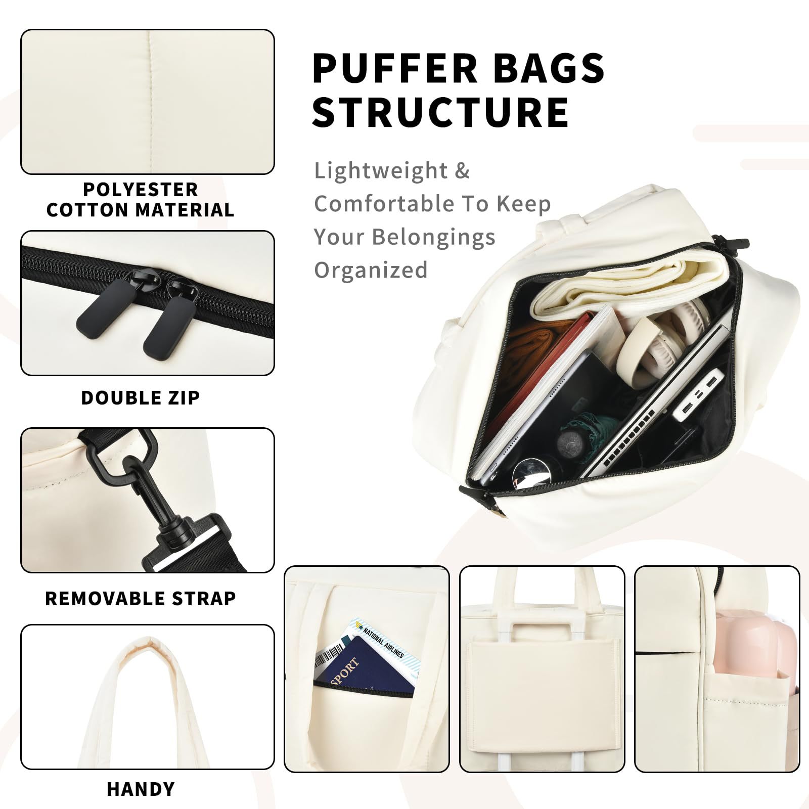 Voyage pour femme, bagage de voyage week-end avec sac étanche, sac de sport et de fitness portable_voghion.com