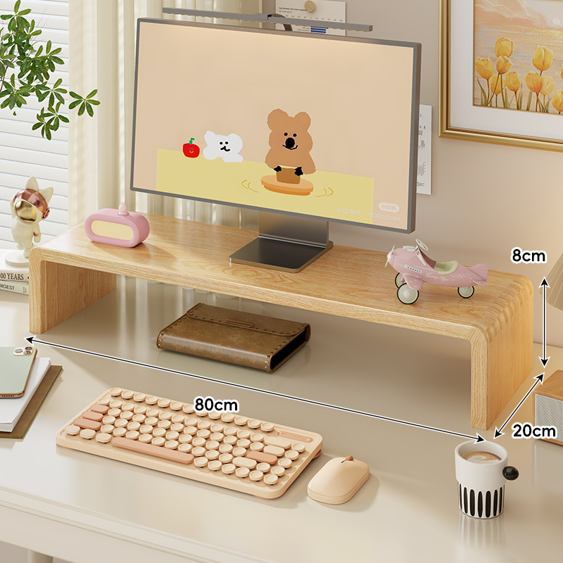 Soporte Elevador de Monitor de Madera para Escritorio de Oficina