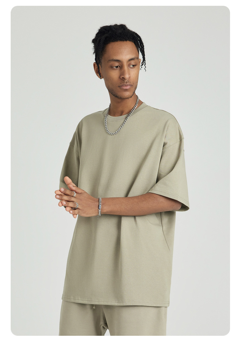 287g Weight Short Sleeve Sleeve Length Pullovers Placket Type Drop Sleeve Sleeve Type Cotton Fabric Type Long Top Length T-shirt Tops Type Daily Occasion Round Neck Neckline Breathable Function Loose Fit Type Solid Color Pattern Summer Season Men's Gender Casual Style Wholesale Men's Casual Solid Color Short Sleeve Men's Tops 16