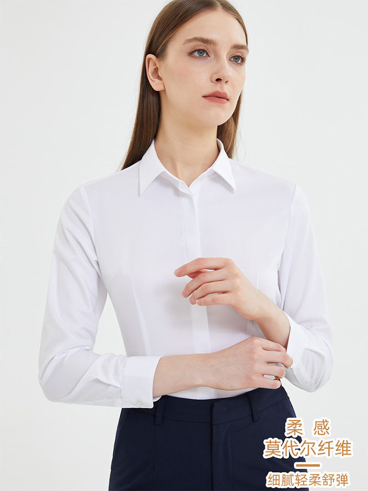 Áo sơ mi nữ modal cổ vuông dài tay form ôm tôn dáng chống nhăn — Màu xanh nhạt ngắn tay cổ vuông 11, Màu xanh nhạt-dài tay-cổ vuông 11, Trắng dài tay cổ vuông 01, Trắng ngắn tay cổ vuông 01