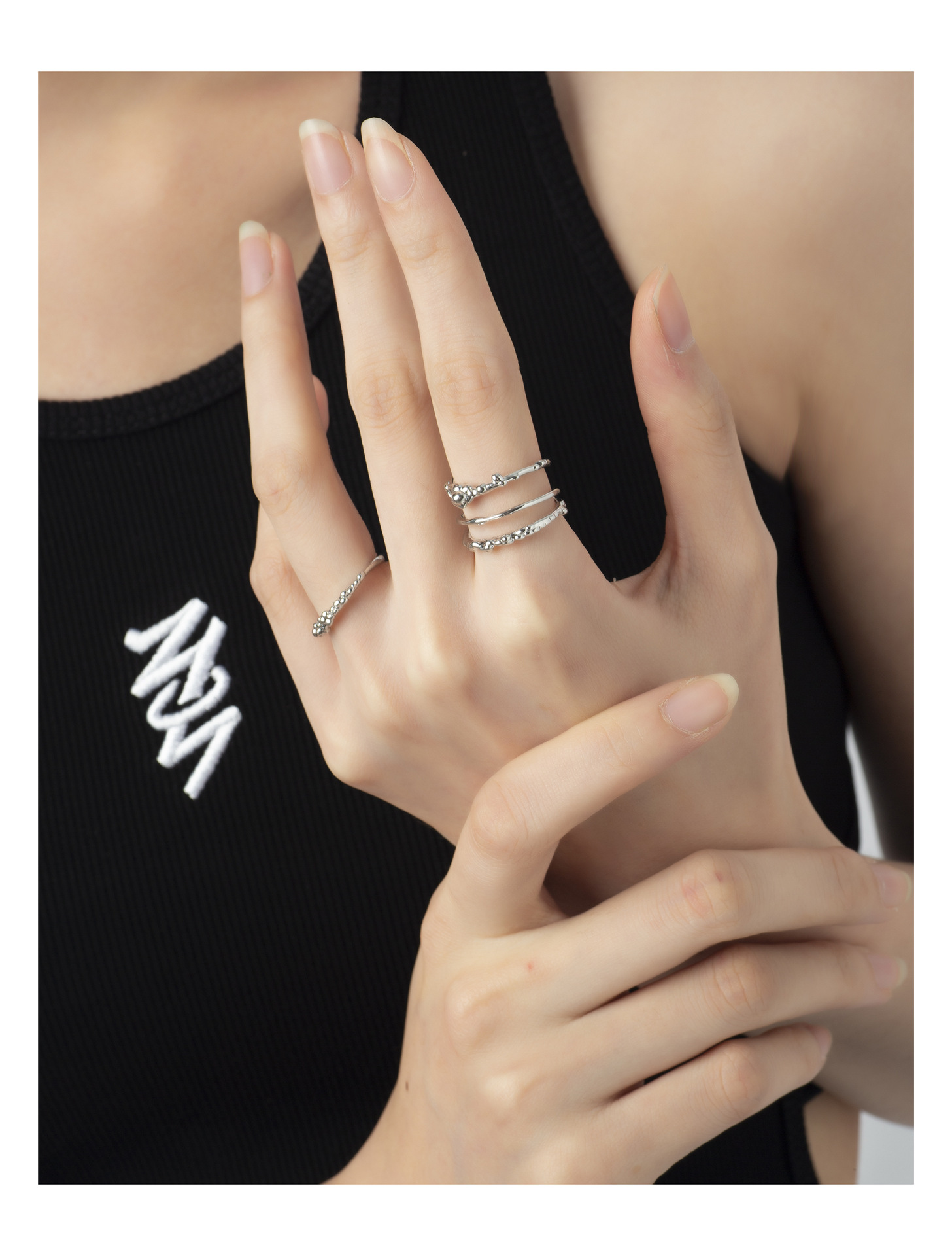 Simple Style Geometric Copper Plating Rings