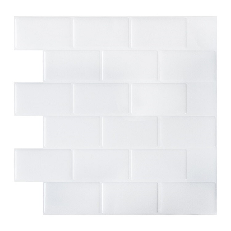 Bathroom Waterproof Wallpaper 3d Wall Stickers Self-adhesive Pure White Bedroom Background Wall Decorative Wallpaper Kitchen Oil-proof Sticker