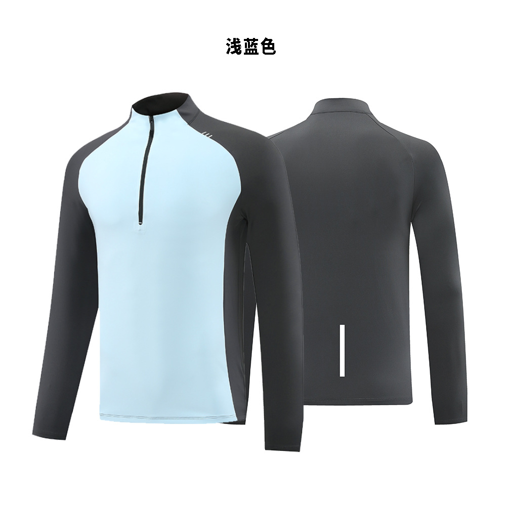 Camiseta de tenis deportiva sin marca de prensa semiacremallera Dijia invierno base chaqueta casual para correr y secar rápidamente mangas largas
