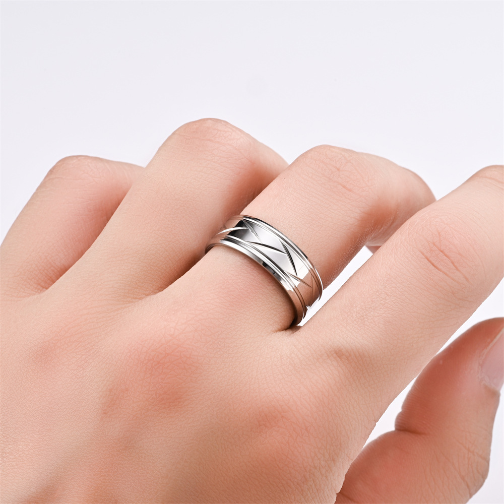 Simple Style Round Stainless Steel Unisex Rings display picture 5