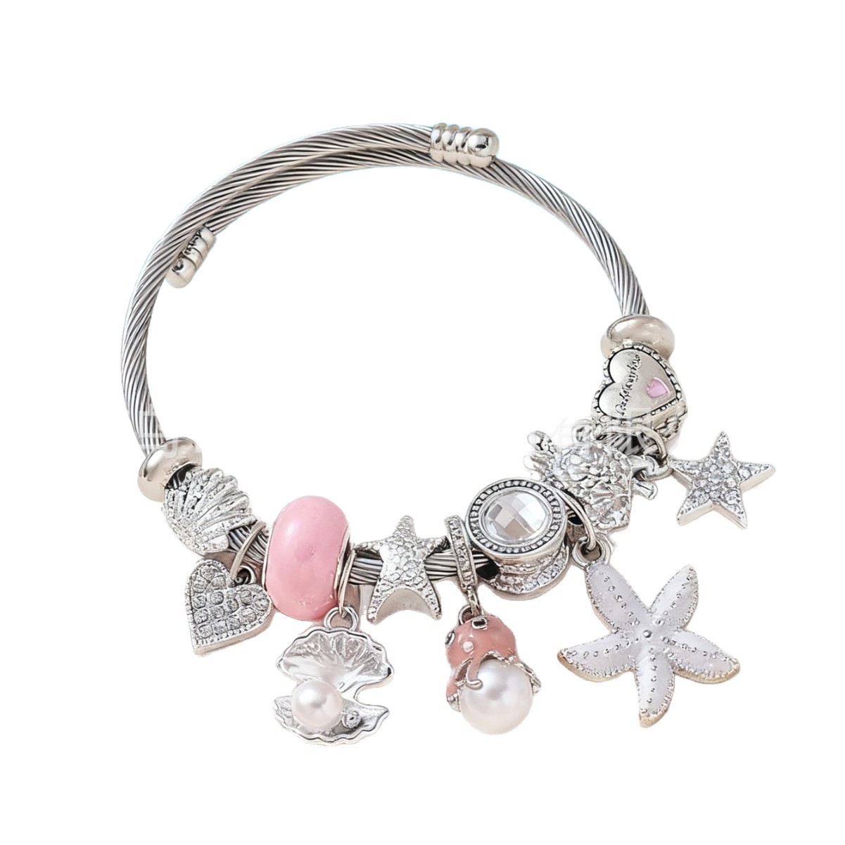 Pan Jia pulsera explosión transfronteriza DIY pulsera con cuentas conchas de estrellas de mar calamar perlas de estilo marino joyas de moda