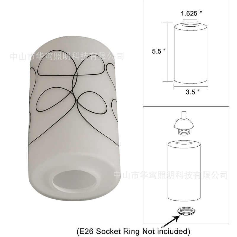 10*15奶白加工  玻璃灯罩外壳配件跨境货源灯罩灯具配件供货|ru